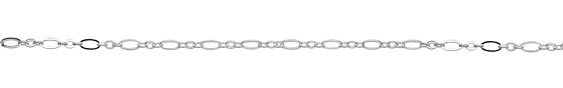 Silver (plated) Flat Long & Short Chain