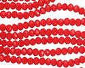 Coral Red Crystal Faceted Rondelle 4mm