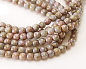 Czech Glass Luster Opaque Gold/Smoky Topaz Round 6mm