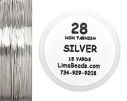 Parawire Non-Tarnish Silver 28 Gauge, 15 Yards