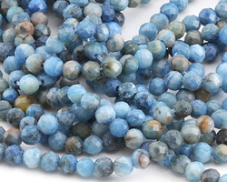 Larimar Blue Crazy Lace Agate Faceted Round 4mm