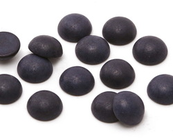 Matte Black Resin Round Cabochon 8mm