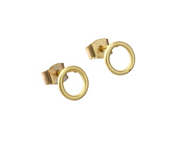 Satin Hamilton Gold (Plated) 8mm Open Circle Post Earring w/Back
