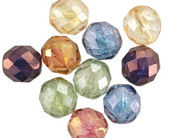 Czech Glass Luster Mix Fire Polished Round 10mm