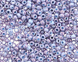 TOHO Marbled Opaque Light Blue/Amethyst Round 8/0 Seed Bead