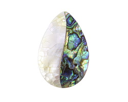 Abalone & Mother of Pearl Mosaic Teardrop Focal 22x32mm