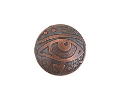 Gaea Copper Etched Eye Love Button 18.5mm