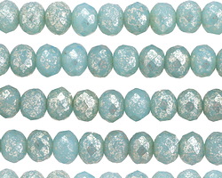 Czech Glass Sweet Mint Mercury Fire Polished Rondelle 5x7mm