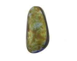 Czech Glass Matte Marbled Cobalt Picasso Nugget 33x19mm