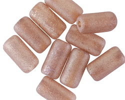 Czech Glass Textured Crystal w/ Platinum Large Hole Tube 14x7mm