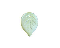 Czech Glass Matte Olivine AB Leaf Drop 18x13mm