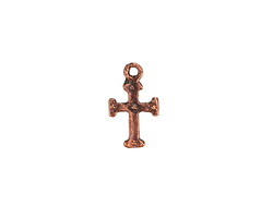 Mykonos Antique Copper (plated) Greek Cross Charm 10x16mm