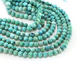 Hubei Turquoise (AA, Light Blue Green) Microfaceted Round 5mm