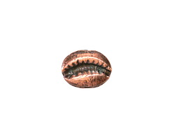 Mykonos Antique Copper (plated) Cowrie Shell Focal Bead 12x7mm