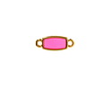 24K Gold (Plated) Transparent Paradise Pink Resin Rectangle Focal Link 16x6mm