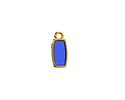 24K Gold (Plated) Transparent Cobalt Blue Resin Rectangle Focal 6x13mm
