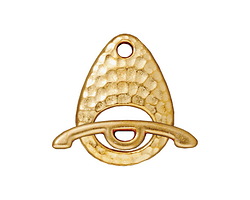 TierraCast Gold (plated) Hammered Toggle Clasp 22x16mm, 24mm Bar