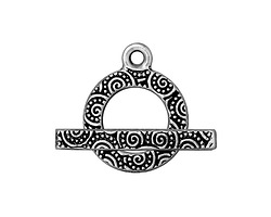 TierraCast Antique Silver (plated) Spiral Toggle Clasp 16x20, 25mm bar