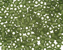 TOHO Transparent Frosted Olivine Round 6/0 Seed Bead