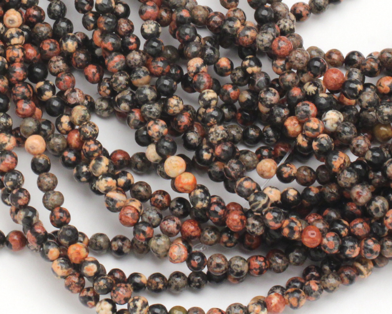 Mexican Red Snowflake Jasper Round 4mm
