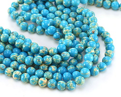 Blue Turquoise Impression Jasper Round 8mm