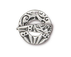 TierraCast Antique Pewter (plated) Flora Toggle Clasp 19mm, 20x5mm bar
