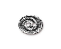 TierraCast Antique Pewter (plated) Swirl Button 17.5x14mm