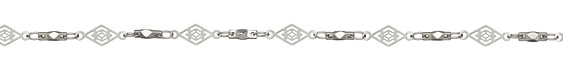 Antique Silver (plated) Vintage Diamond Filigree Chain