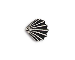 TierraCast Antique Silver (plated) Scallop Shell Button 13mm