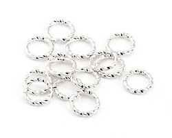 Silver (plated) Twisted Jump Ring 8mm