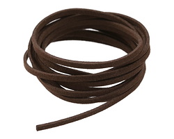 Dark Brown Microsuede Flat Cord 2.6mm