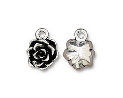 TierraCast Antique Silver (plated) Succulent Charm 12x15mm