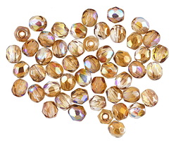 Czech Glass Crystal Sand AB Luster Fire Polished Round 4mm