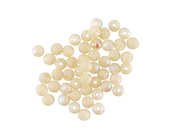 Czech Glass Textured Ivory AB Round Druk 3mm