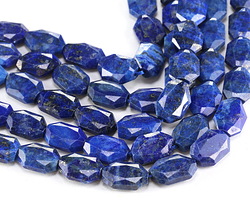 Lapis (Color Enhanced) Microfaceted Flat Slab 13x9mm