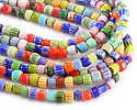 Millefiori Nepali-Style Glass Multi-color Barrel 5-6mm