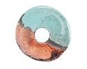 Mykonos Ceramic Raku Metallic Frosted Copper Spacer Disc 25mm