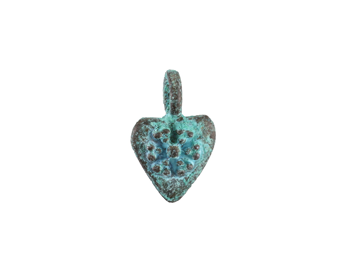 Mykonos Copper (plated) Patina Folksy Heart Focal 11x23mm