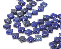 Lapis (Dyed) Faceted Quatrefoil 13mm
