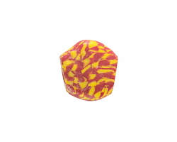 African Glass (Krobo) Red & Yellow Kalawa Coin 14-15mm