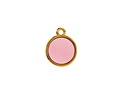 24K Gold (Plated) Transparent Rose Resin Round Focal 12x14mm