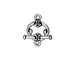 TierraCast Antique Silver (plated) Classic Toggle Clasp 15x12mm, 16mm Bar