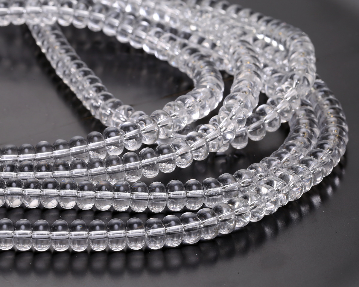 Clear Glass Rondelle 5x8mm