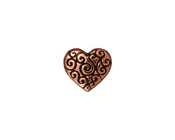TierraCast Antique Copper (plated) Heart Scroll Bead 10x11mm
