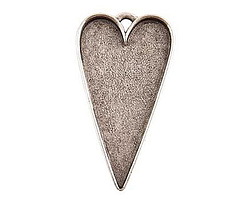 Nunn Design Antique Silver (plated) Grande Heart Bezel Pendant 54x29mm