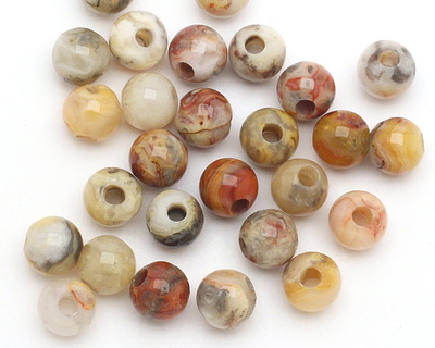 Crazy Lace Agate Round (Large Hole) 8mm