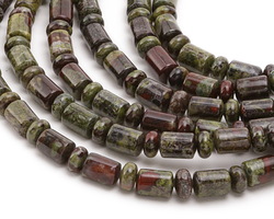 Dragon Blood Jasper Barrel Rondelle 4-8x6mm