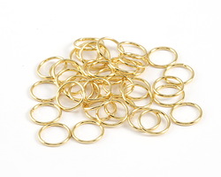 Gold (plated) Round Jump Ring 10mm, 18 gauge