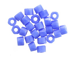 Czech Glass Cornflower Large Hole Faceted Barrel 4x6mm