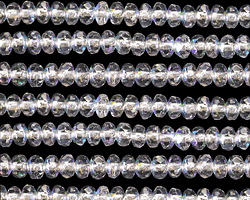 Czech Glass Crystal AB w/ Silver Lining Fire Polished Rondelle 2x3mm